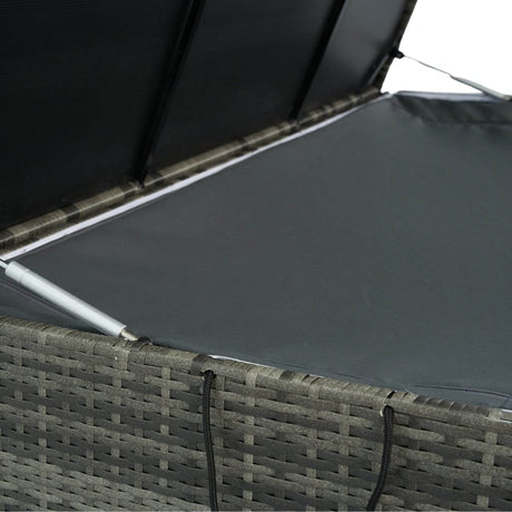 Oversized Grey PE Rattan Waterproof Outdoor Storage Box - Omega Lifestyles