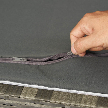 Oversized Grey PE Rattan Waterproof Outdoor Storage Box - Omega Lifestyles