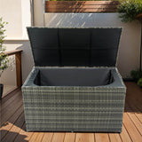 Oversized Grey PE Rattan Waterproof Outdoor Storage Box - Omega Lifestyles