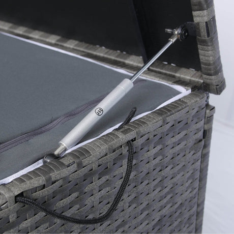 Oversized Grey PE Rattan Waterproof Outdoor Storage Box - Omega Lifestyles