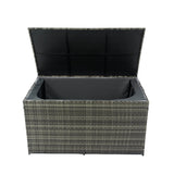 Oversized Grey PE Rattan Waterproof Outdoor Storage Box - Omega Lifestyles