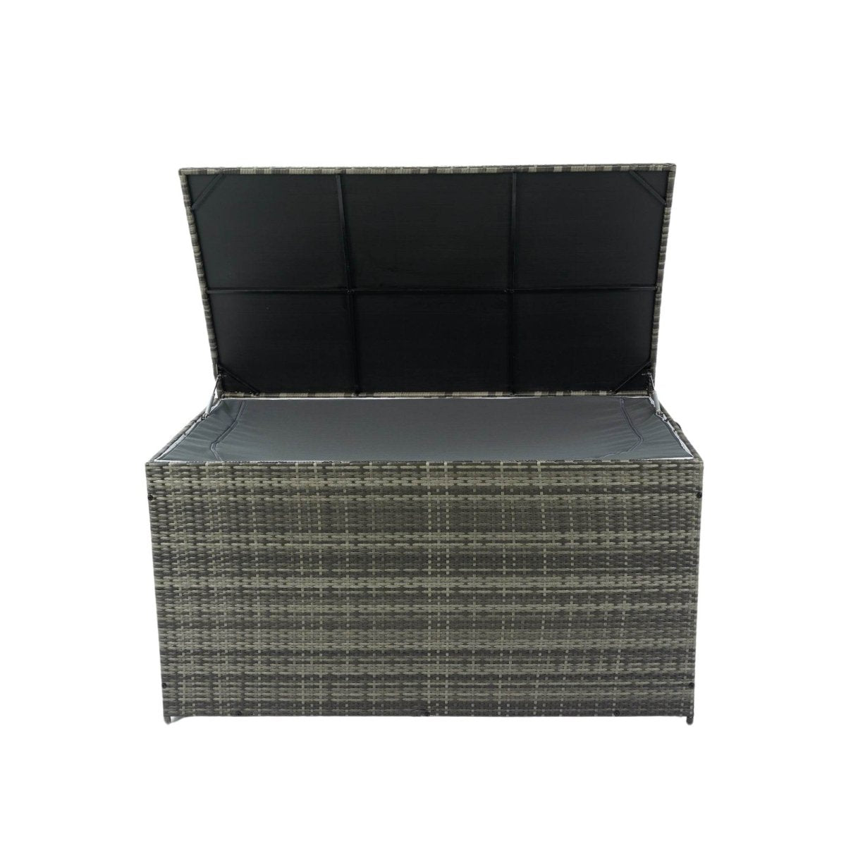 Oversized Grey PE Rattan Waterproof Outdoor Storage Box - Omega Lifestyles