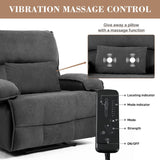 Oversized Manual Push - Back Velvet Massage Recliner Chair - Serenova - Omega Lifestyles