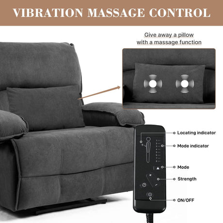 Oversized Manual Push - Back Velvet Massage Recliner Chair - Serenova - Omega Lifestyles