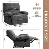 Oversized Manual Push - Back Velvet Massage Recliner Chair - Serenova - Omega Lifestyles