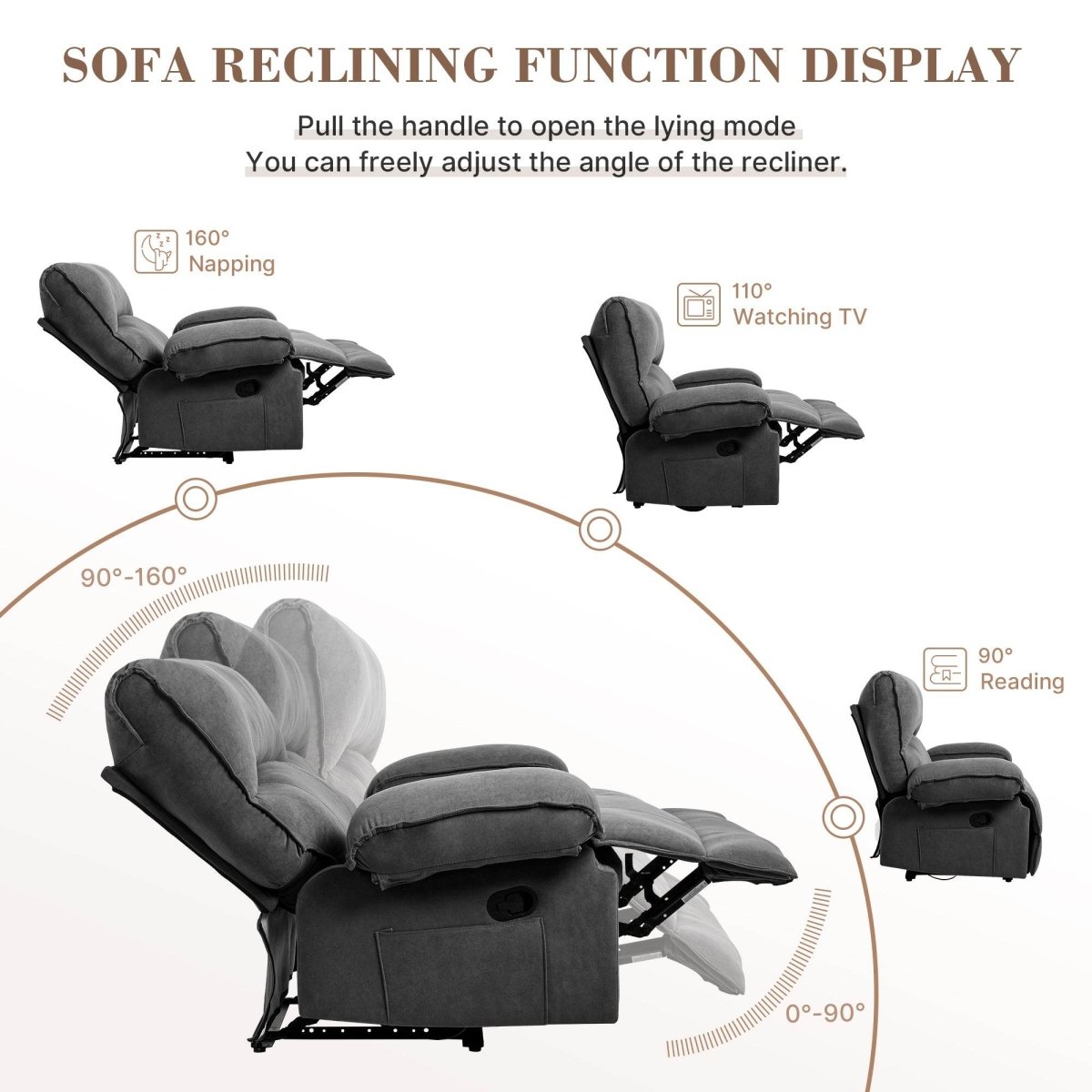 Oversized Manual Push - Back Velvet Massage Recliner Chair - Serenova - Omega Lifestyles