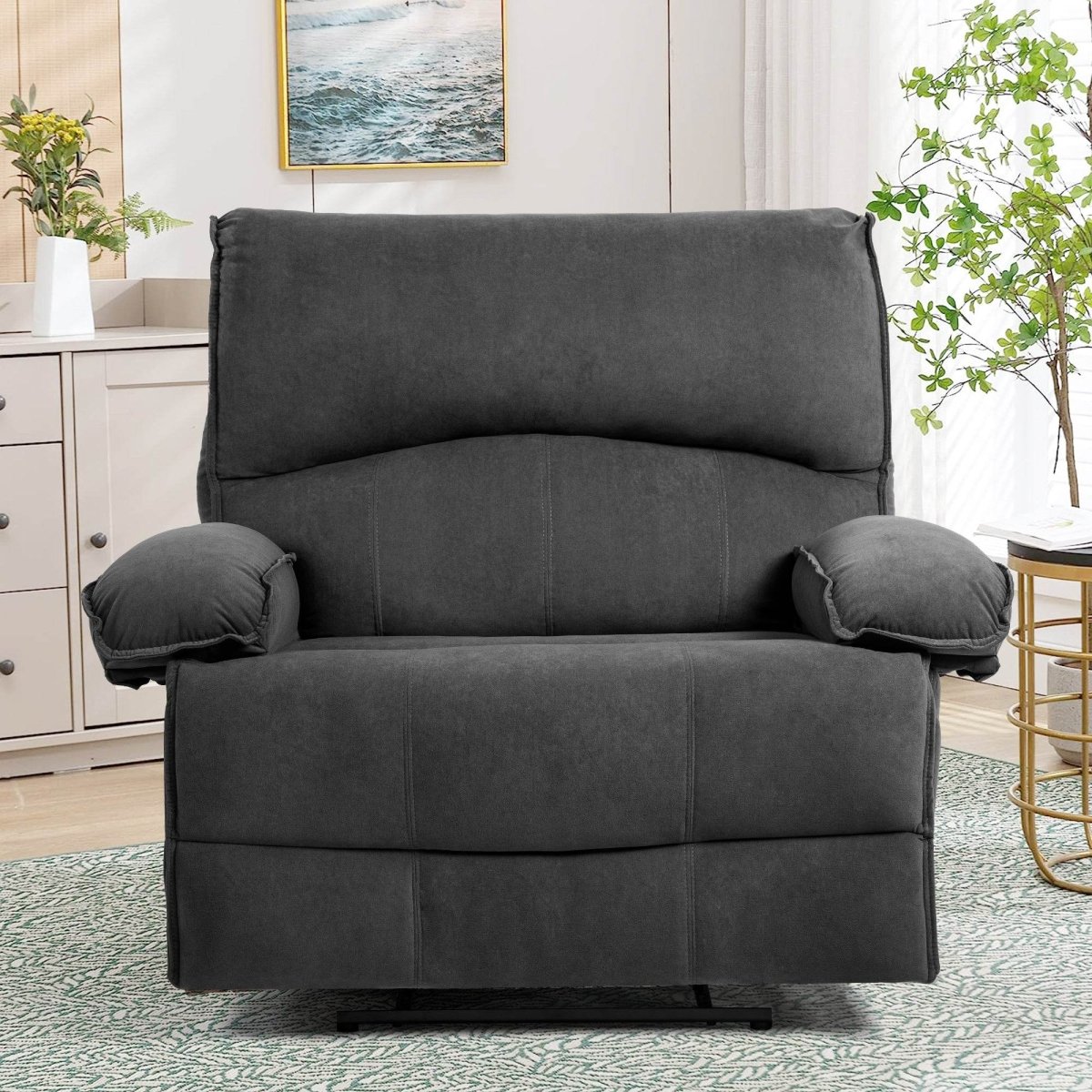 Oversized Manual Push - Back Velvet Massage Recliner Chair - Serenova - Omega Lifestyles
