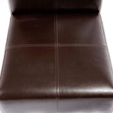 Pair Of Chocolate Leather Dining Chairs 2-Piece Set - Omega Lifestyles