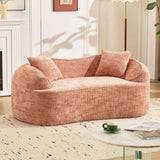 Pink Chenille Foam Spring Two-Seater Sofa With Pillows - Omega Lifestyles