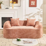 Pink Chenille Foam Spring Two-Seater Sofa With Pillows - Omega Lifestyles