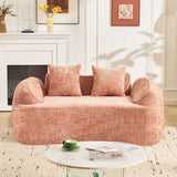 Pink Chenille Foam Spring Two-Seater Sofa With Pillows - Omega Lifestyles