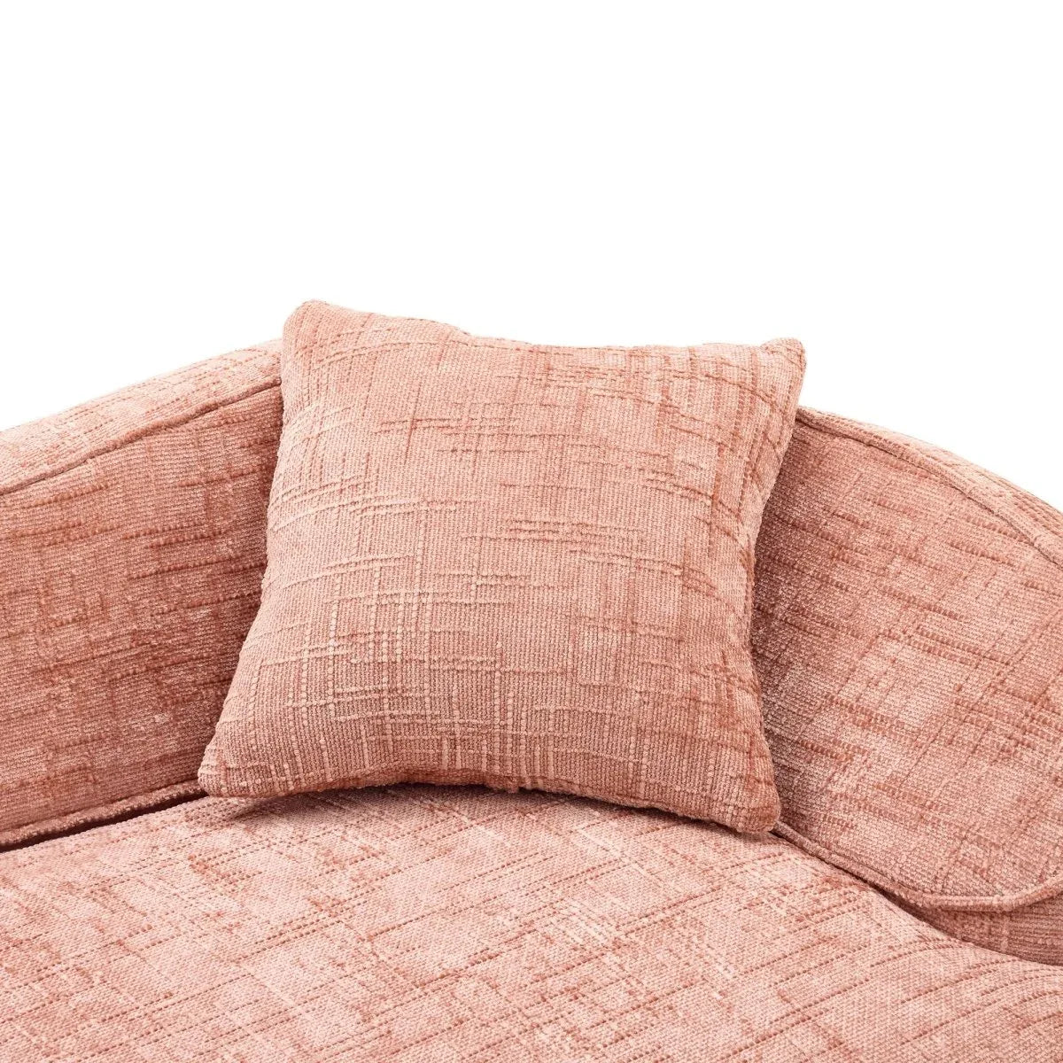 Pink Chenille Foam Spring Two-Seater Sofa With Pillows - Omega Lifestyles