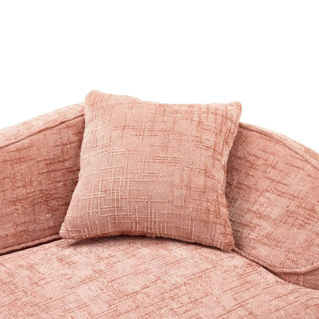 Pink Chenille Foam Spring Two-Seater Sofa With Pillows - Omega Lifestyles
