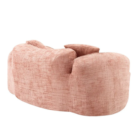 Pink Chenille Foam Spring Two-Seater Sofa With Pillows - Omega Lifestyles