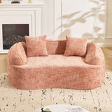 Pink Chenille Foam Spring Two-Seater Sofa With Pillows - Omega Lifestyles