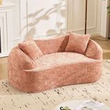 Pink Chenille Foam Spring Two-Seater Sofa With Pillows - Omega Lifestyles