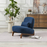 Plush Blue Fabric Accent Chair For Living Room - Omega Lifestyles