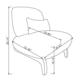 Plush Blue Fabric Accent Chair For Living Room - Omega Lifestyles