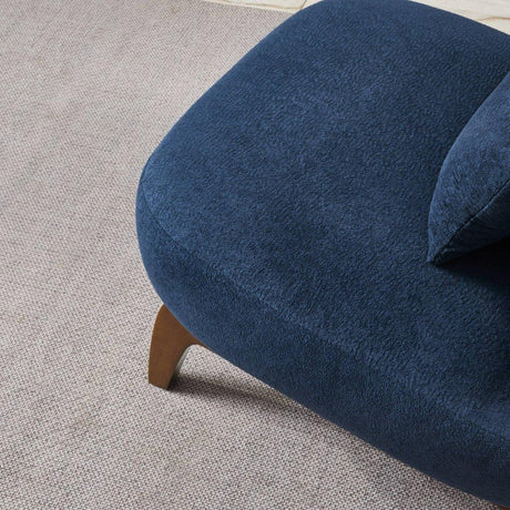 Plush Blue Fabric Accent Chair For Living Room - Omega Lifestyles