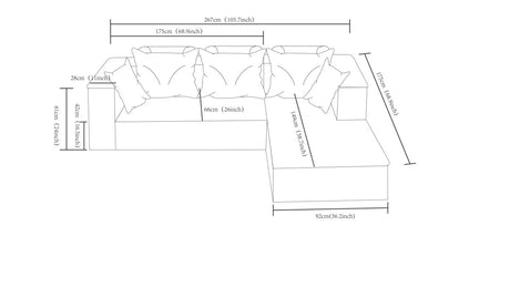 Plush Corduroy Modular Sectional Sofa With Chaise - Omega Lifestyles