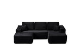 Plush Corduroy Modular Sectional Sofa With Chaise - Omega Lifestyles