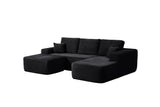 Plush Corduroy Modular Sectional Sofa With Chaise - Omega Lifestyles