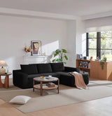 Plush Corduroy Modular Sectional Sofa With Chaise - Omega Lifestyles