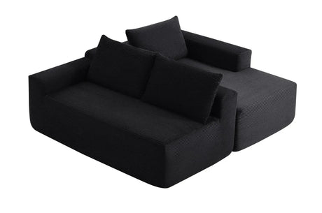 Plush Corduroy Modular Sectional Sofa With Chaise - Omega Lifestyles