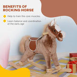 Plush Toddler Plush Wooden Rocking Horse Toy - Omega Lifestyles