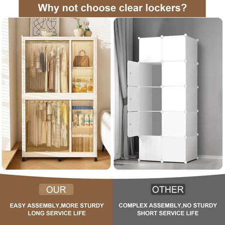 Portable Children’s Wardrobe Closet Storage Organizer With Casters - Sleep Galleria
