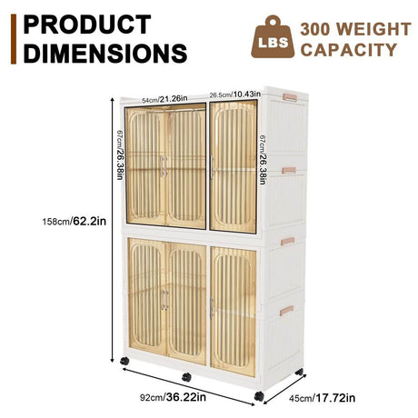 Portable Children’s Wardrobe Closet Storage Organizer With Casters - Sleep Galleria