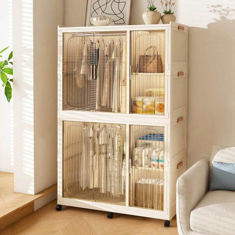 Portable Children’s Wardrobe Closet Storage Organizer With Casters - Sleep Galleria