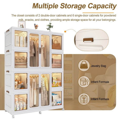 Portable Polypropylene Children's Wardrobe Closet Organizer - Sleep Galleria