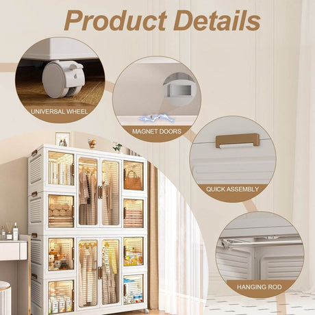 Portable Polypropylene Children's Wardrobe Closet Organizer - Sleep Galleria