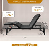 Queen Adjustable Bed Base Frame Wireless Remote Steel Wood - Serenova - Omega Lifestyles