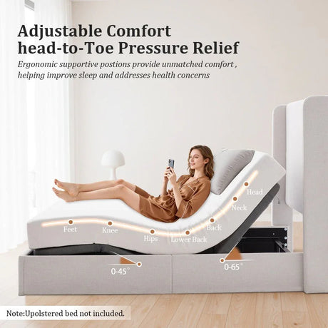 Queen Adjustable Bed Base Frame With Massage and Wireless Remote - Omega Lifestyles