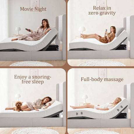 Queen Adjustable Bed Base Frame With Massage and Wireless Remote - Omega Lifestyles