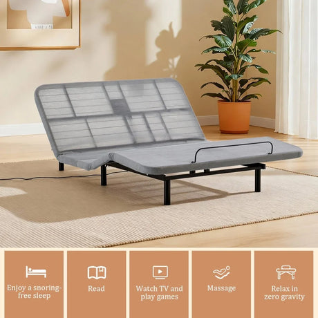 Queen Adjustable Bed Base Frame With Massage and Wireless Remote - Omega Lifestyles