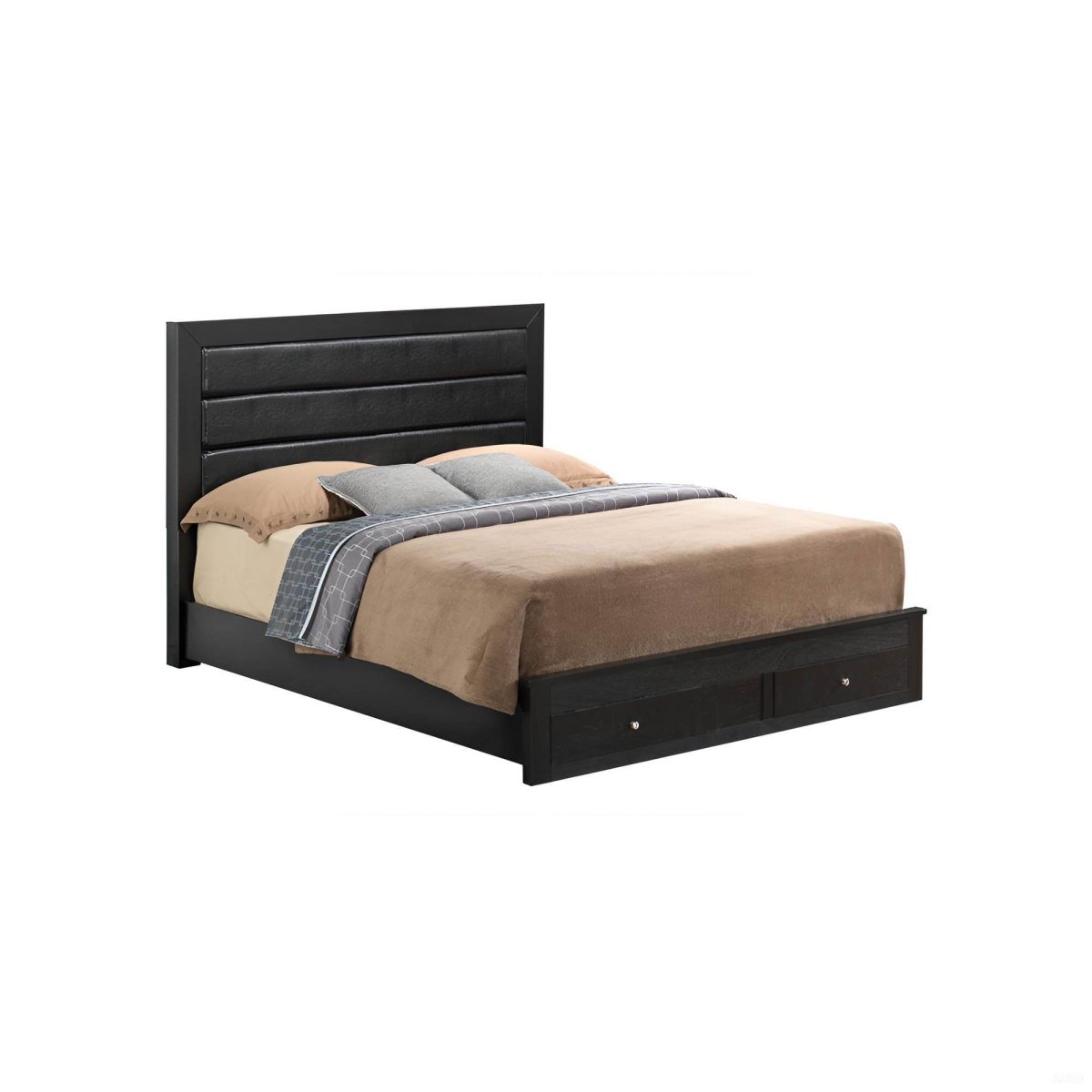 Queen Black Particle Board Storage Bed With Drawers - Serenova - Omega Lifestyles