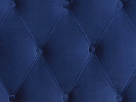 Queen Blue Solid Wood Upholstered Bed Frame - Serenova - Omega Lifestyles