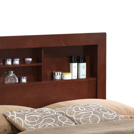 Queen Cherry Storage Bed Frame With Under - Bed Storage - Serenova - Omega Lifestyles
