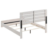 Queen Coastal White Wood Slatted Panel Bed Frame - Serenova - Omega Lifestyles