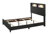 Queen Contemporary Panel Bed Frame With LED Shelving - Serenova - Omega Lifestyles
