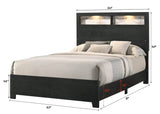 Queen Contemporary Panel Bed Frame With LED Shelving - Serenova - Omega Lifestyles