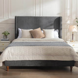 Queen Contemporary Velvet Upholstered Bed Frame - Serenova - Omega Lifestyles