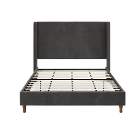 Queen Contemporary Velvet Upholstered Bed Frame - Omega Lifestyles
