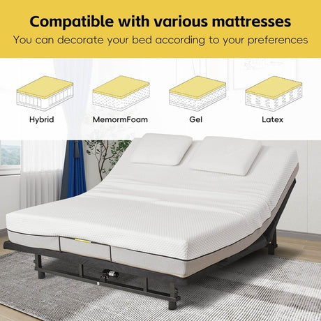Queen Electric Adjustable Steel Bed Base With Wireless Remote - Serenova - Omega Lifestyles
