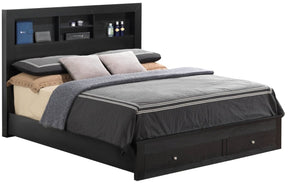 Queen Elegant Black Storage Bed Frame - Omega Lifestyles