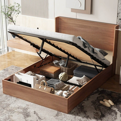 Queen Lift Storage Bed Frame With Gas Lift Mechanism - Serenova - Omega Lifestyles