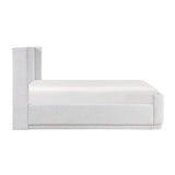 Queen Light Gray Wingback Upholstered Plywood Platform Bed - Serenova - Omega Lifestyles